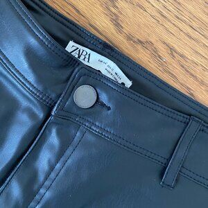 ZARA Pleather Pants Wide Leg - Size 12